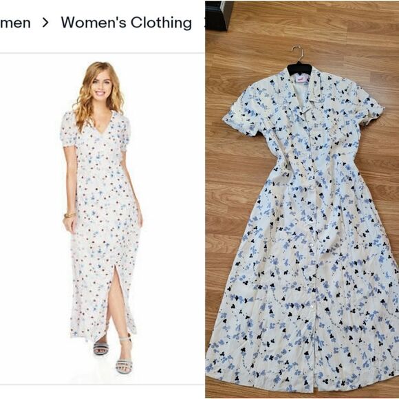 Vintage Mondi Floral Maxi Dress XL - Picture 1 of 8